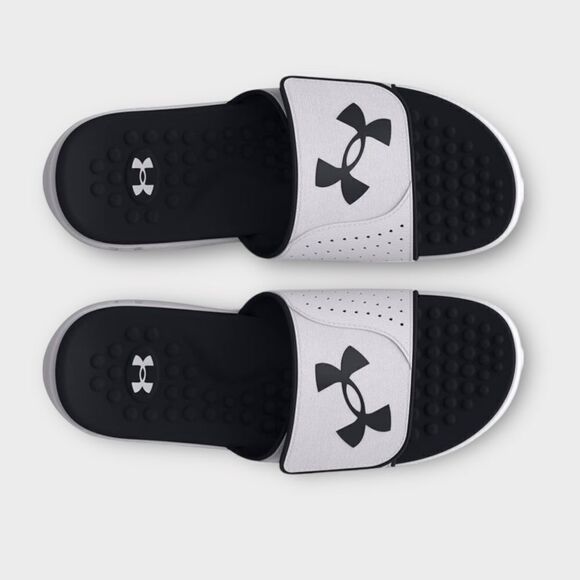Under Armour Men's Size 18 Ignite Pro Slide Sandal Black & White - Picture 3 of 7